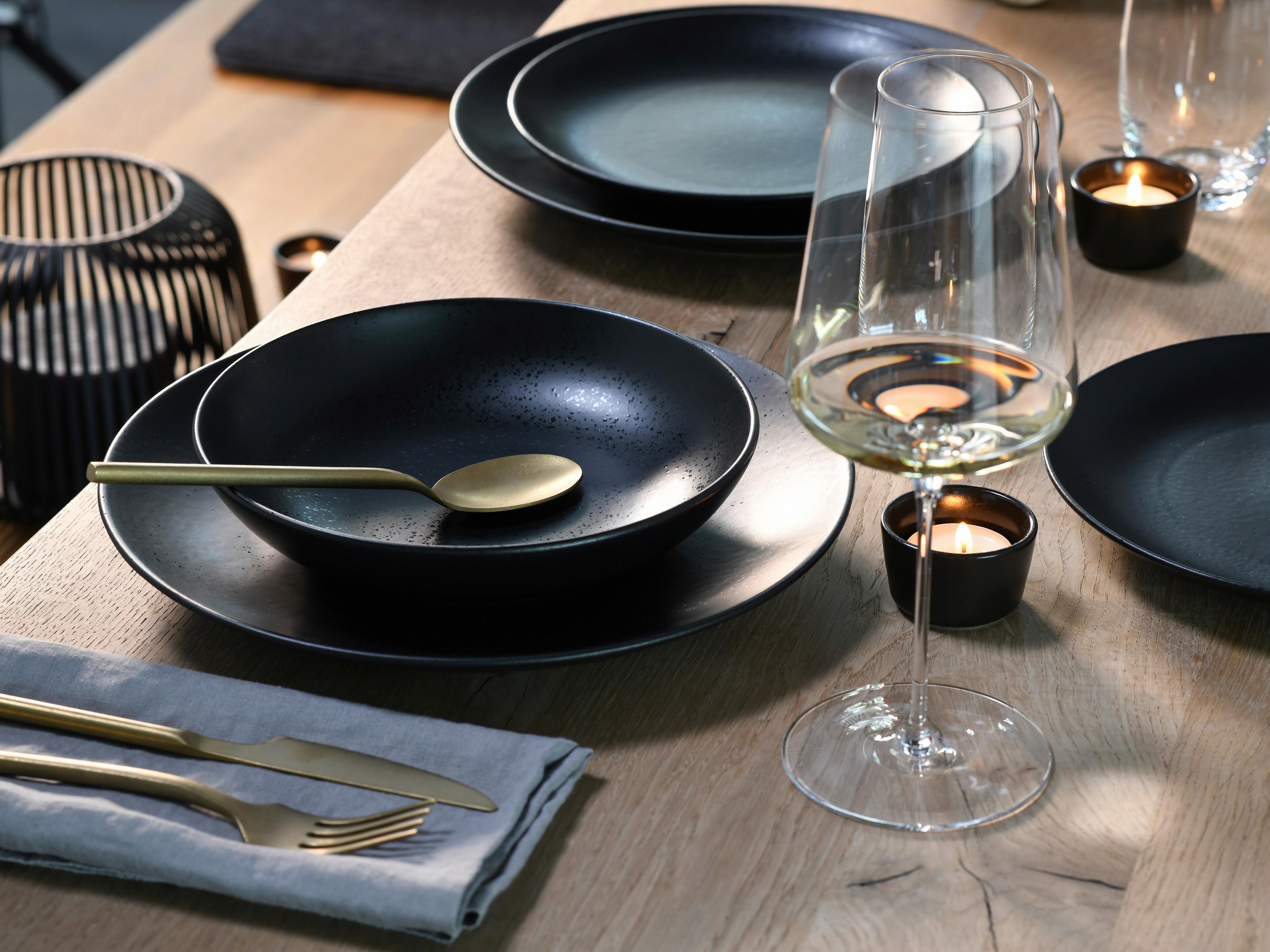 Tafelservice Magic Black Coupe 12--Teilig., Schwarz - Schwarz, Basics, Keramik - Creatable