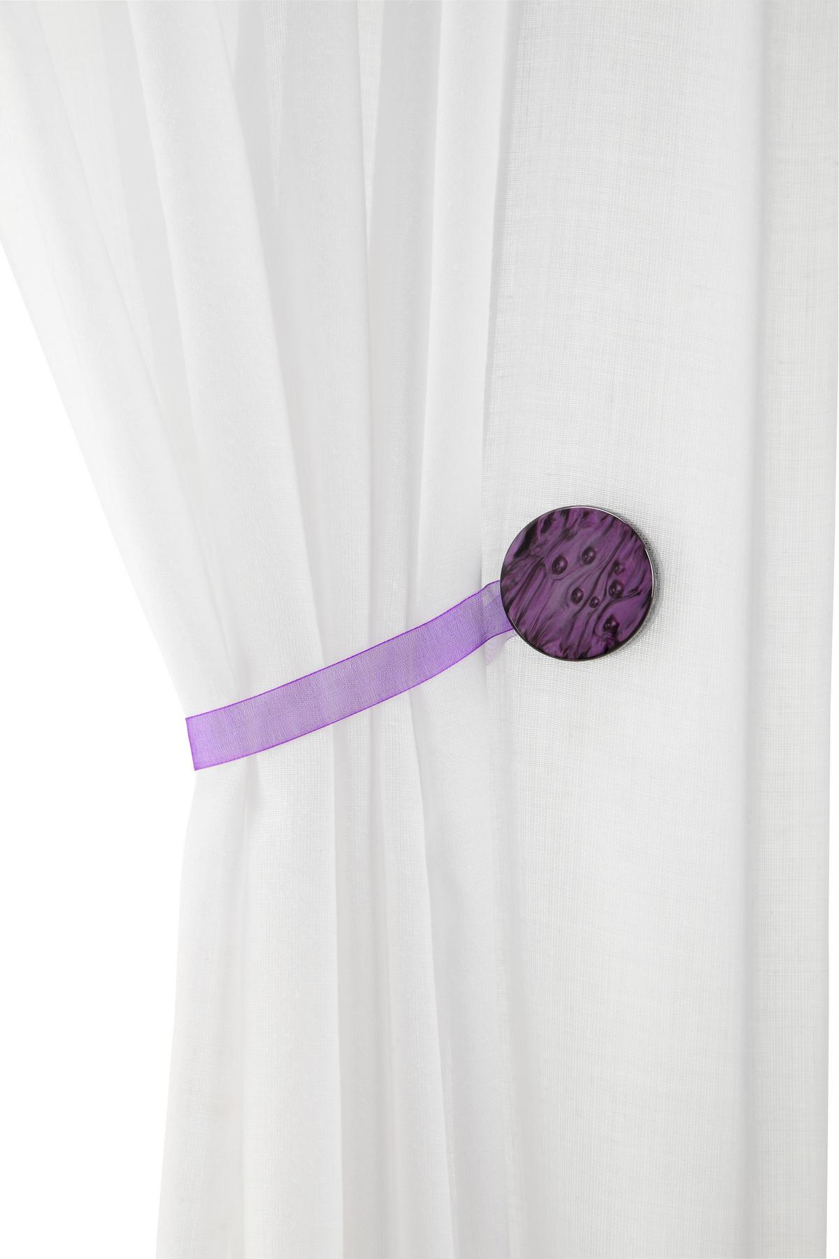 DEKORAČNÝ ŠTIPEC PERLMUTT - sivá/biela, textil (4cm) - Modern Living