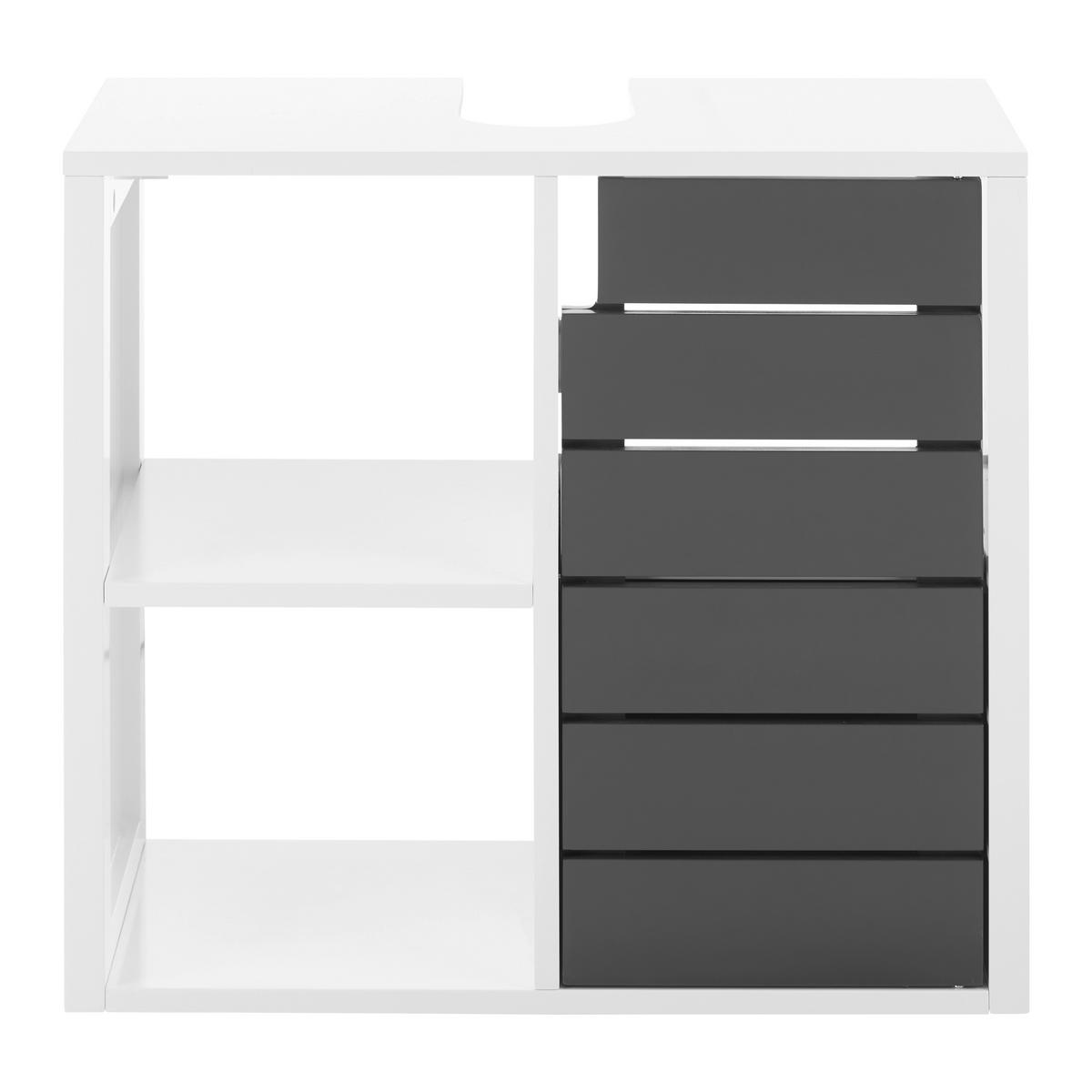 Skříňka pod umyvadlo TIA - šedá/bílá, Moderní (60/54/30cm) - P & B