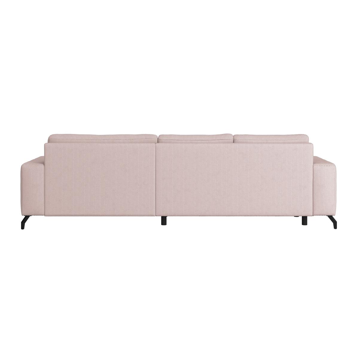 Ecksofa mit Bettkasten Cloud Rosa Cord 290x178 cm - Rosa, Trend, Textil (290/178cm)