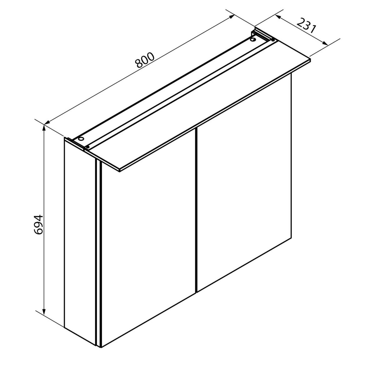 Badezimmer B.Perfekt Eichefarben 3-Teilig - Eichefarben/Weiß, Basics, Glas/Keramik (82cm) - MID.YOU