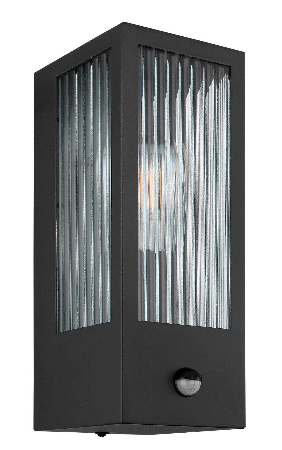 Außenleuchte 31980s - Klar/Schwarz, Basics, Glas/Metall (12/15,4/32cm) - Globo