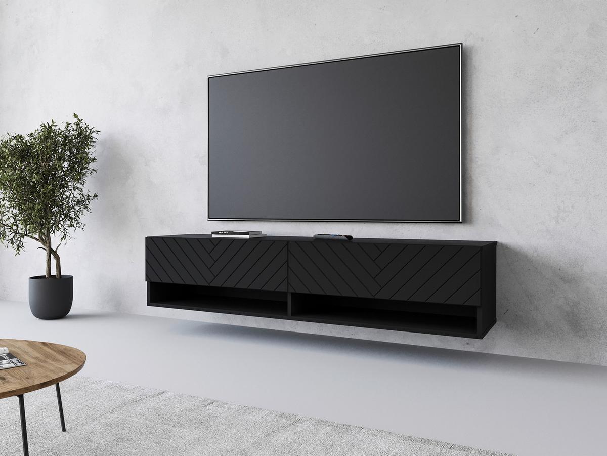 Nízká komoda LOWA 140cm - šedá/černá, Basics, kompozitní dřevo/plast (140/30/31cm) - P & B
