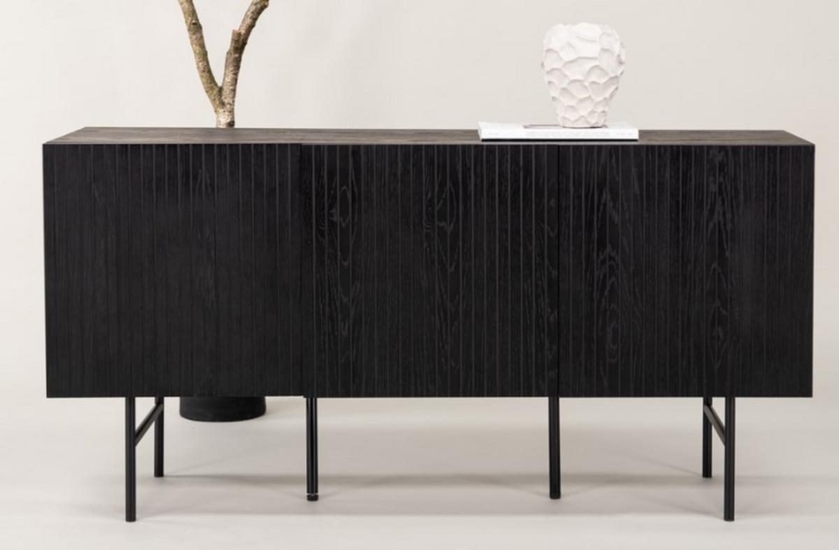 Sideboard Björkön - Schwarz, Design, Holzwerkstoff/Metall (150/75/42cm) - Livetastic