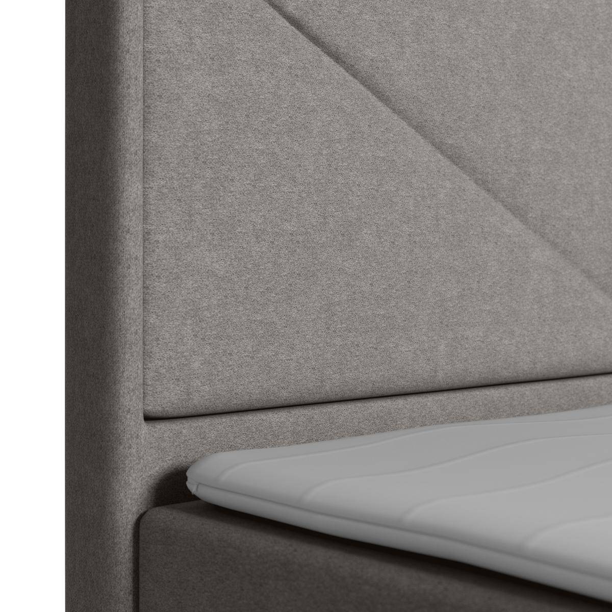 Boxspringbett Mit Bettkasten Lima 180x200 Cm Silberfarben - Silberfarben/Schwarz, MODERN, Karton/Holzwerkstoff (180/200cm) - MID.YOU