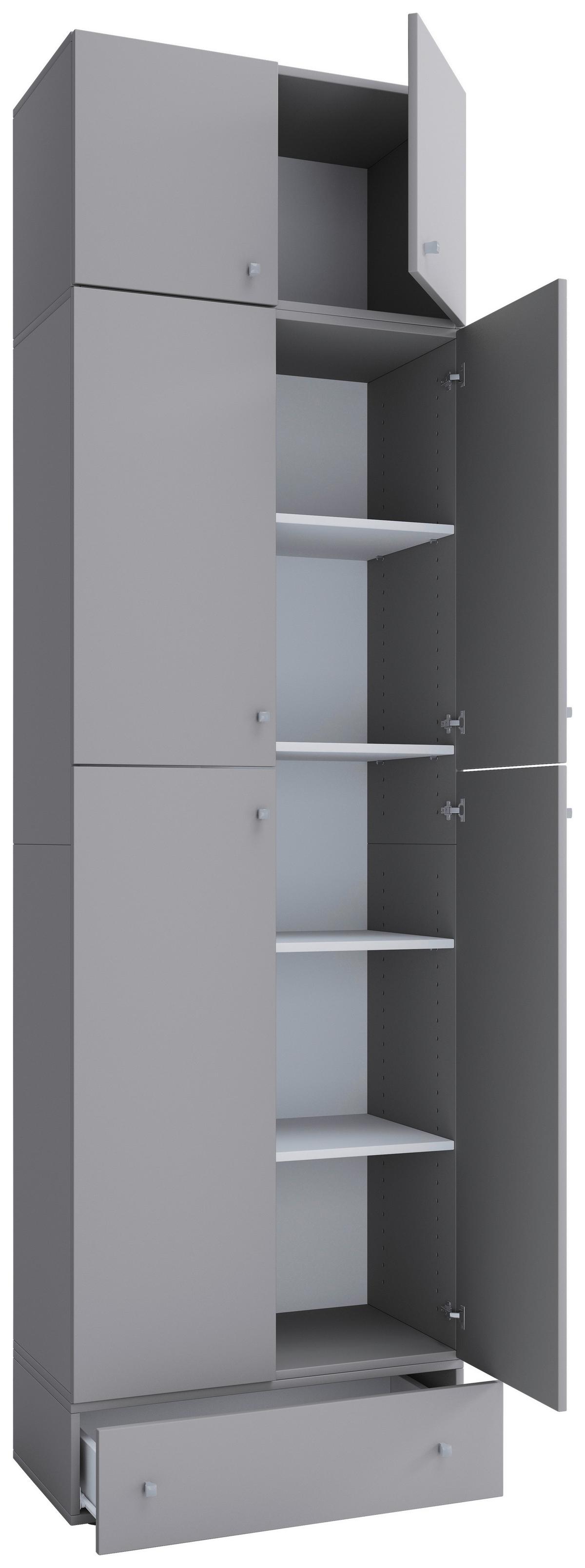 Drehtürenschrank B: 70 Cm Lona Xxl Grau - Grau, MODERN, Holzwerkstoff (70/240/39cm) - MID.YOU