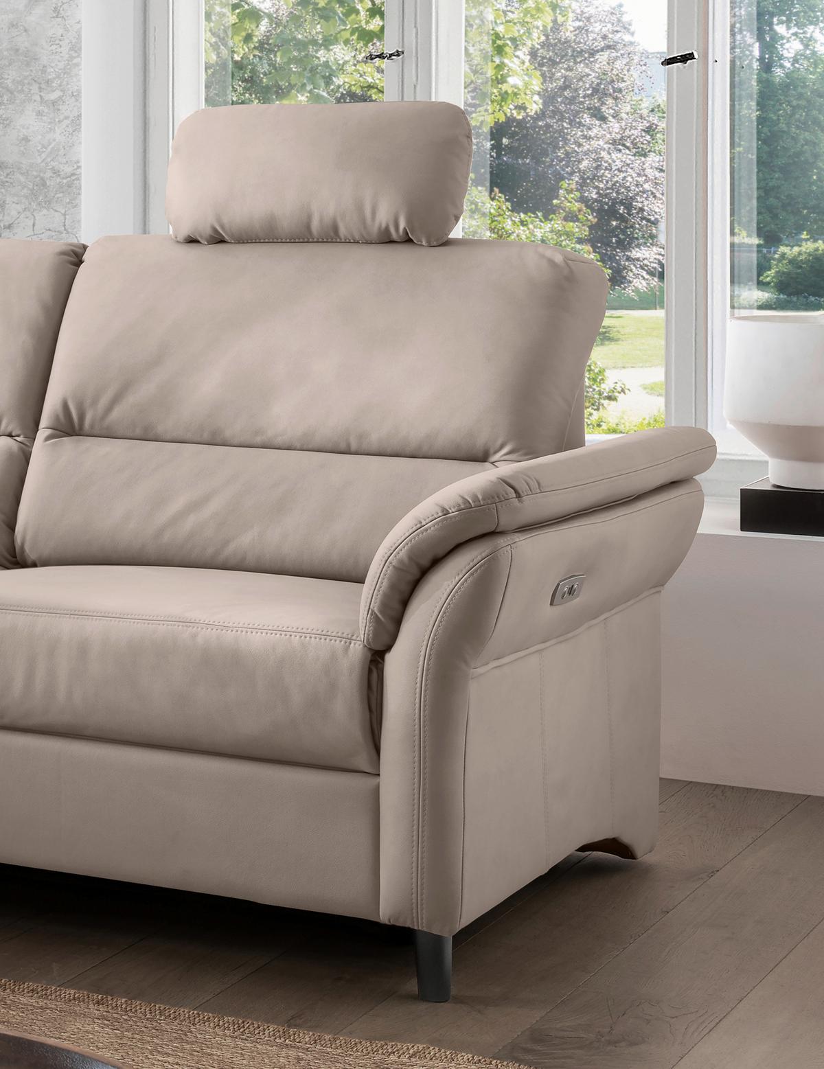 Ecksofa Cavoli, Beige S: 190x266 cm - Beige/Schwarz, MODERN, Textil (190/266cm) - Livetastic