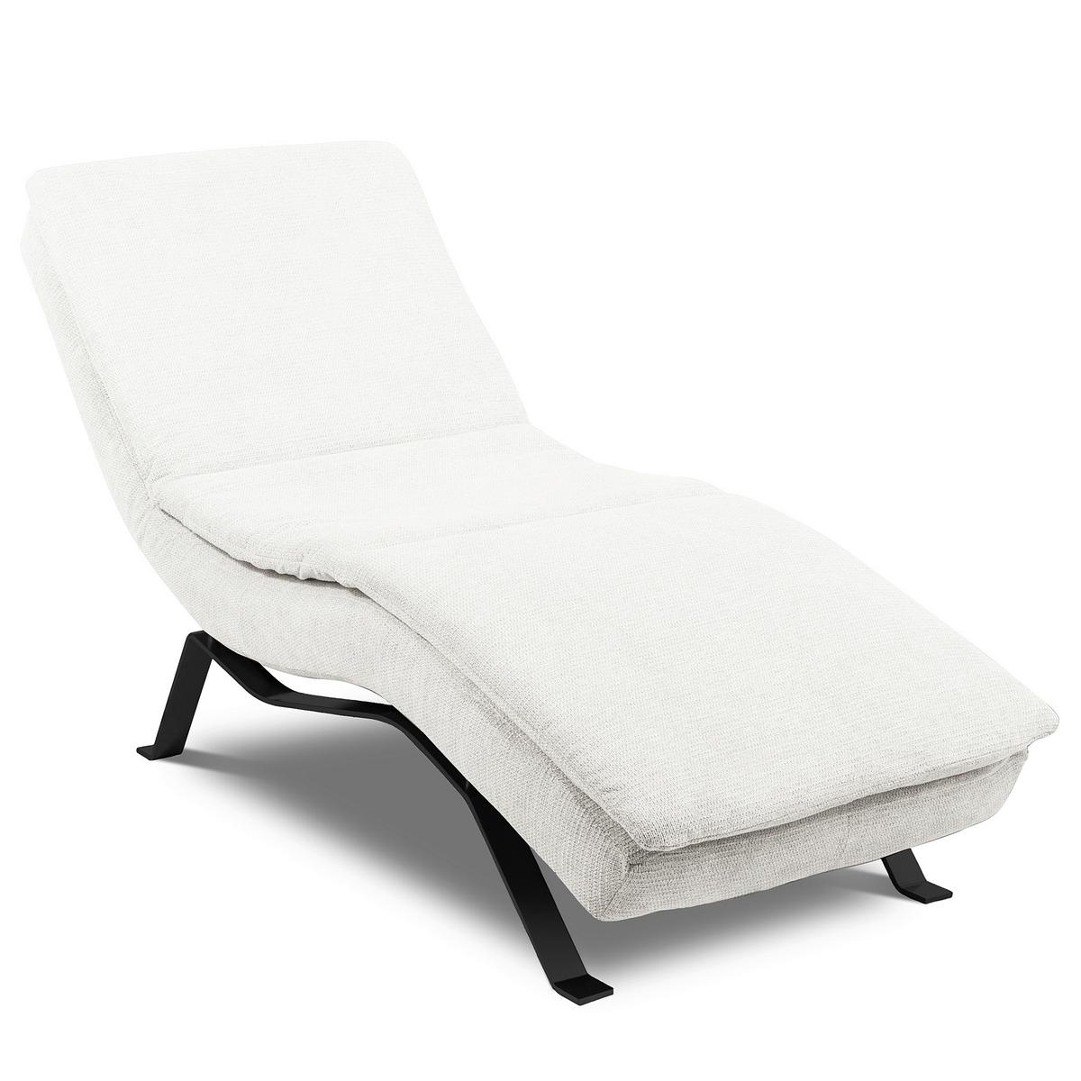 RELAXLIEGE Creme B: 65 cm - Creme/Schwarz, Design, Leder (65/95/171cm) - Celina Home