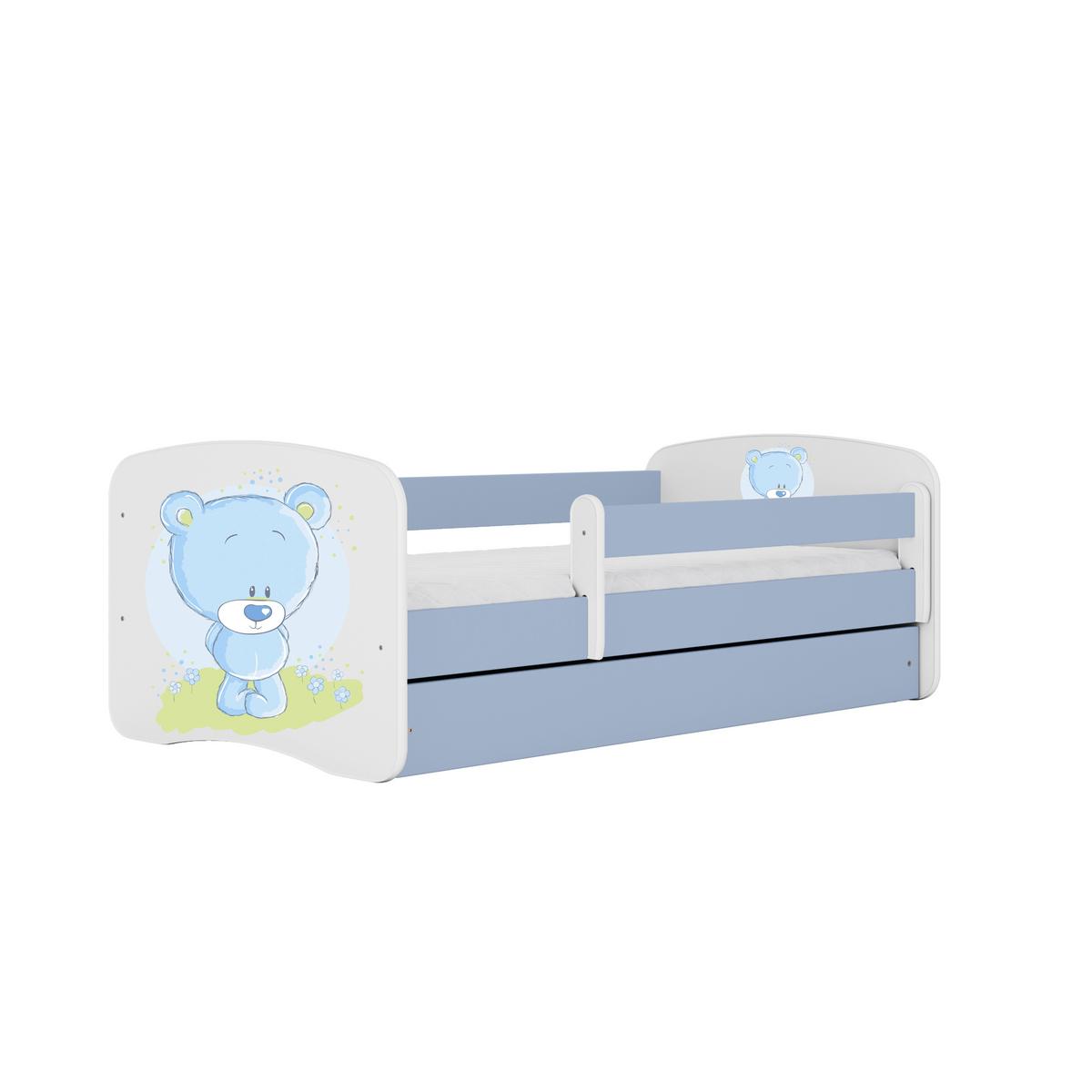 Kinder-/Juniorbett Babydreams Inkl. Matratze 80x160 - Blau/Birkefarben, MODERN, Holz/Holzwerkstoff (80/160cm) - MID.YOU