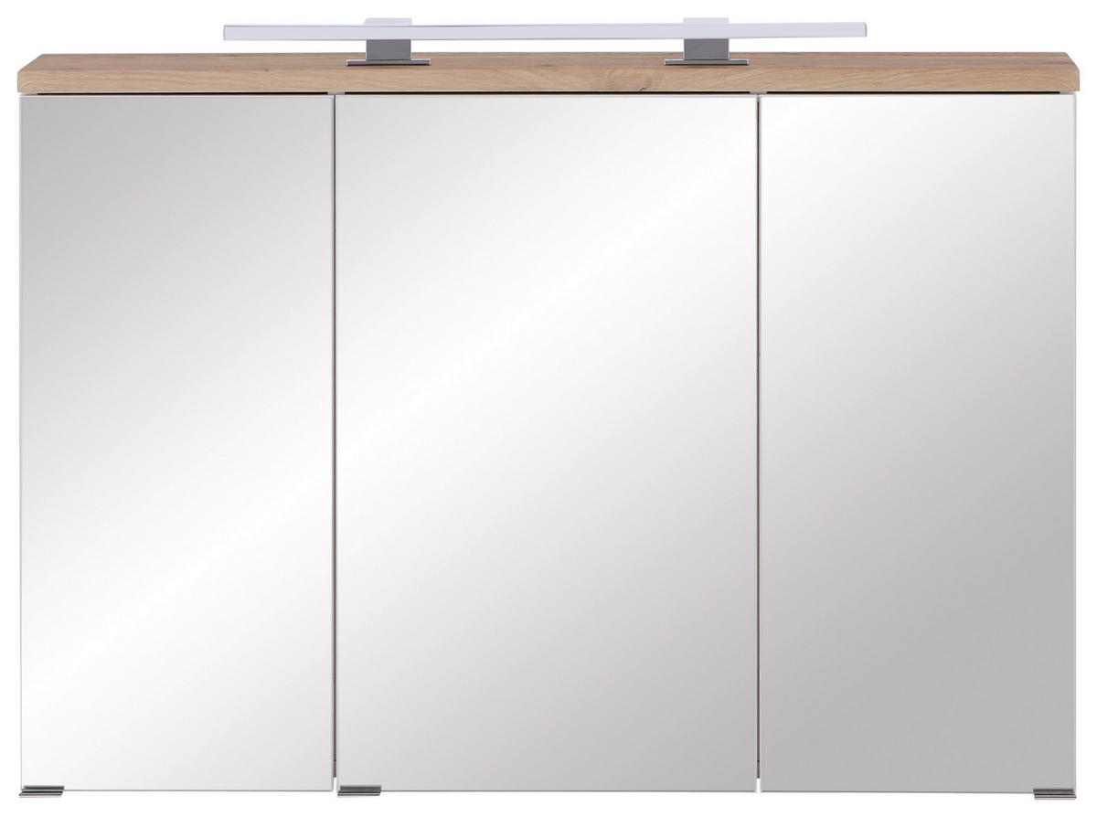 Tükrös Szekrény Marbella - fehér, Modern, faalapú anyag/Üveg (100/70/20cm)
