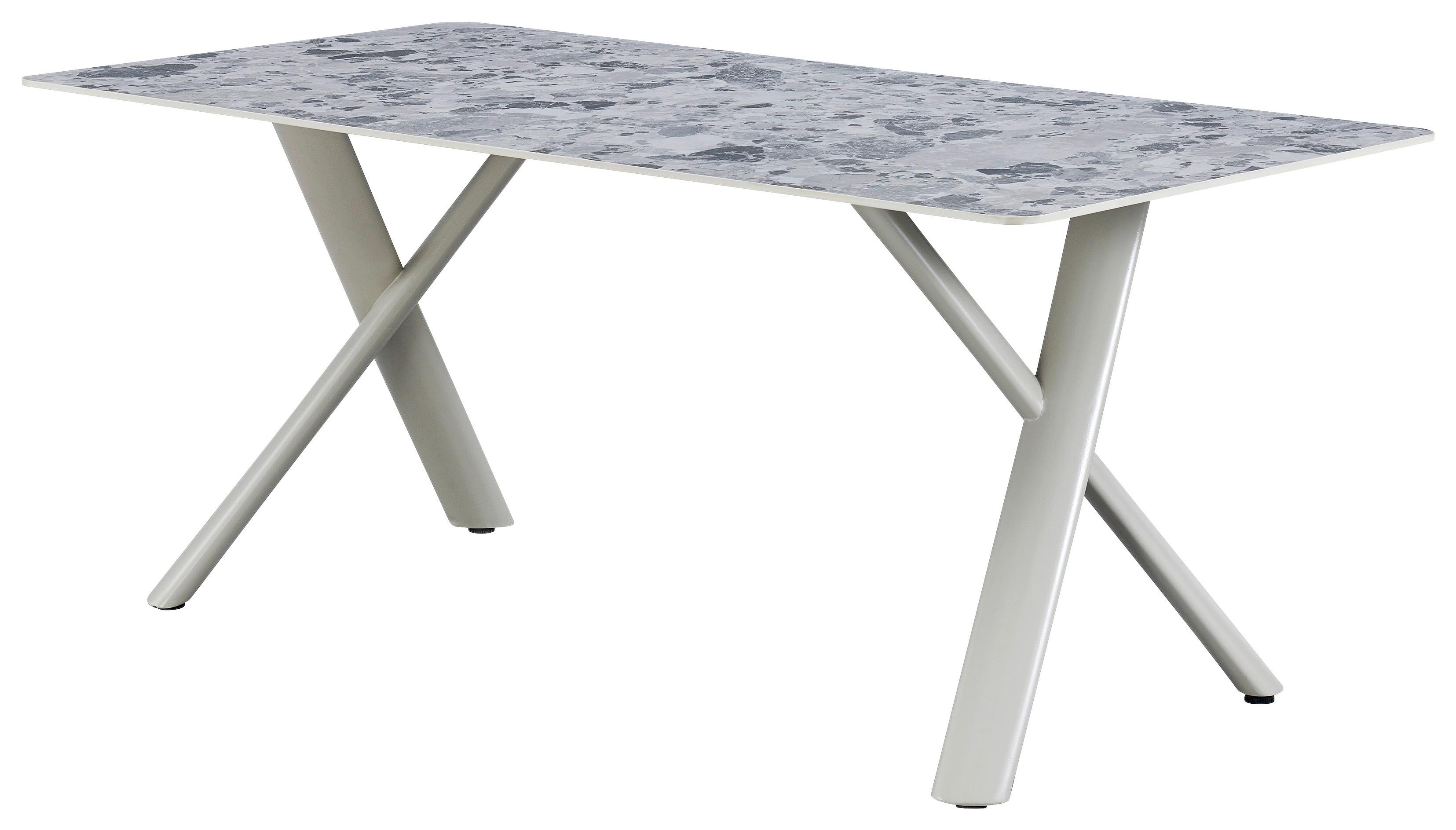 Jedálenský stôl ROBIN 180 - sivá/béžová, Design, kov/kameň (180/76/90cm) - Mömax