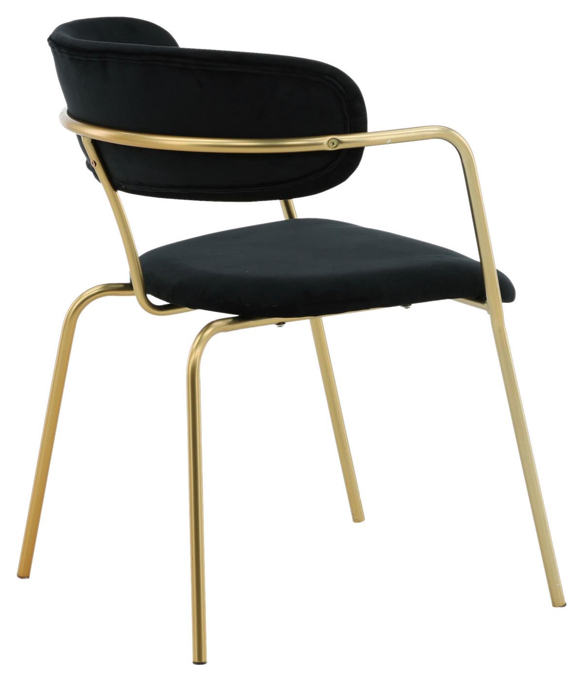 Stuhl-set Arrow - Messingfarben/Schwarz, Design, Textil/Metall (58/79/61cm) - Livetastic