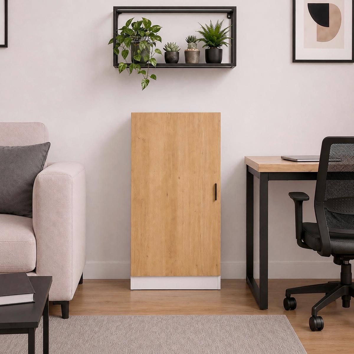 AKTENSCHRANK DILOS M - Honigeiche/Weiß, MODERN, Holzwerkstoff (52/114/32cm) - MID.YOU