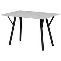 Étkezőasztal Timo 120 - fekete/fehér, Modern, fém/kerámia (120/78/80cm)