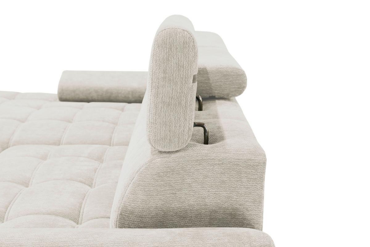 Rohová sedačka VEGAS, levá, béžová žinylka - černá/béžová, Design, dřevo/textil (173/294cm)