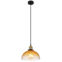 Hängeleuchte H: 120 cm 1-Flammig - Klar/Messingfarben, Basics, Glas/Metall (25/120cm) - Globo
