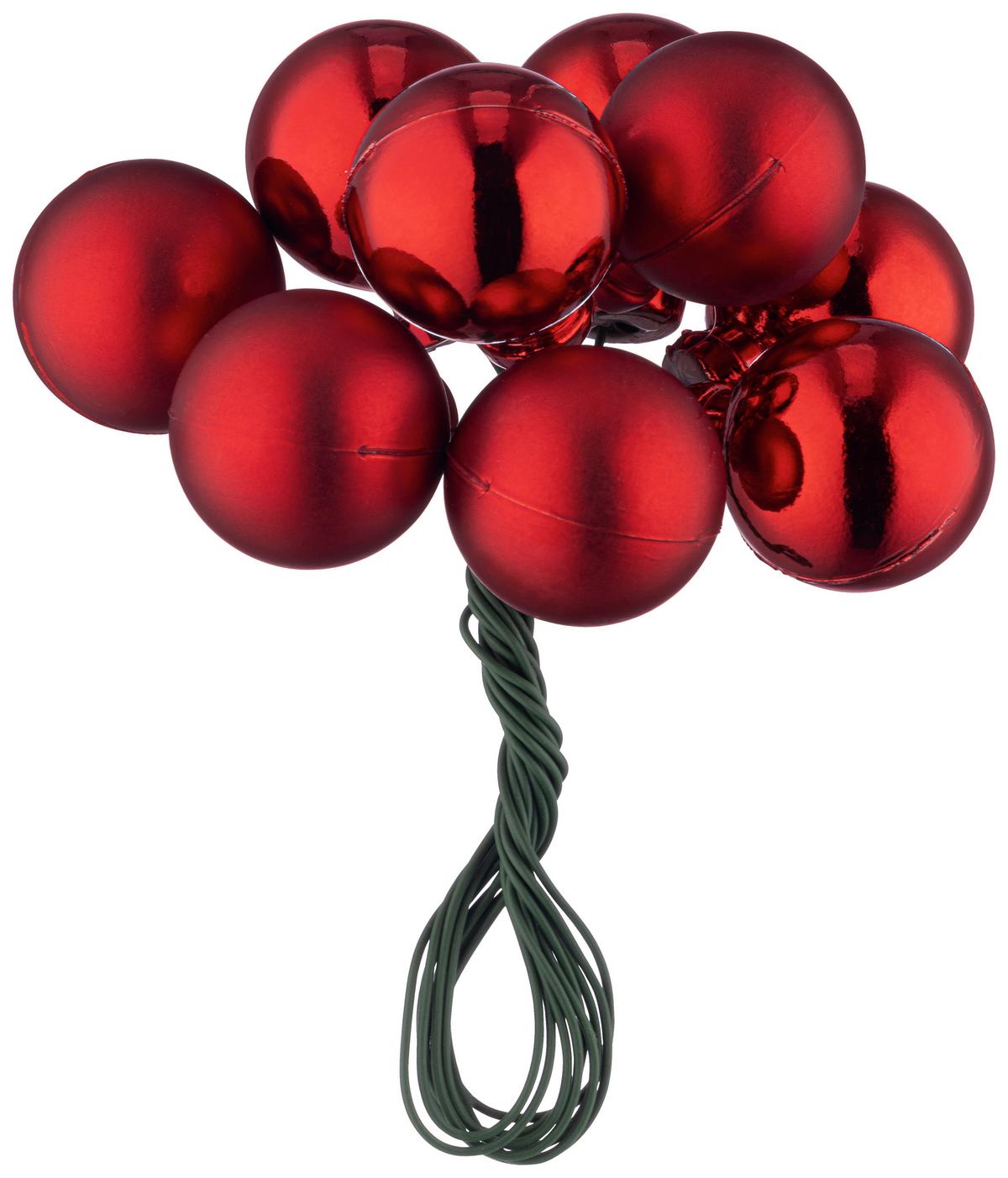 CHRISTBAUMKUGEL Neli, Rot/Goldfarben - Rot/Goldfarben, KONVENTIONELL, Kunststoff/Metall (2cm) - Luca Bessoni