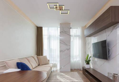 Led Mennyezeti Lámpa 67280-30 - sötétbarna/fekete, Design, műanyag/fa (66/31/7,5cm) - Globo