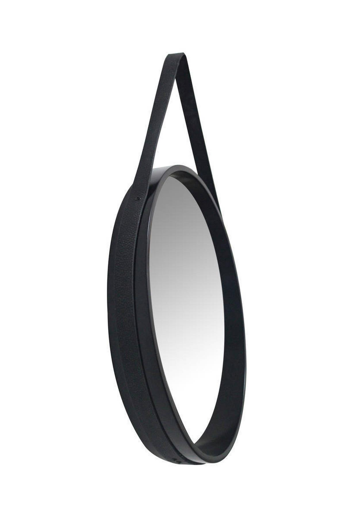 Wandspiegel Rund 49,5 Cm Schwarzer Rahmen - Schwarz, Basics, Glas/Holzwerkstoff (49,5/49,5/3,5-7,5cm) - Kayoom