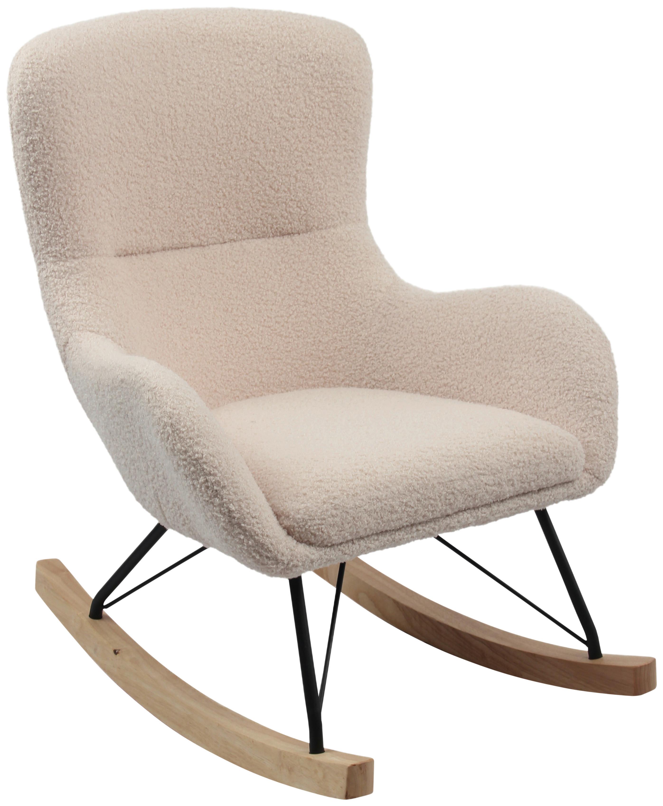 Kinder-Schaukelstuhl Dora Creme B: 55 cm - Creme, Basics, Holz/Textil (55/70/63cm) - Livetastic