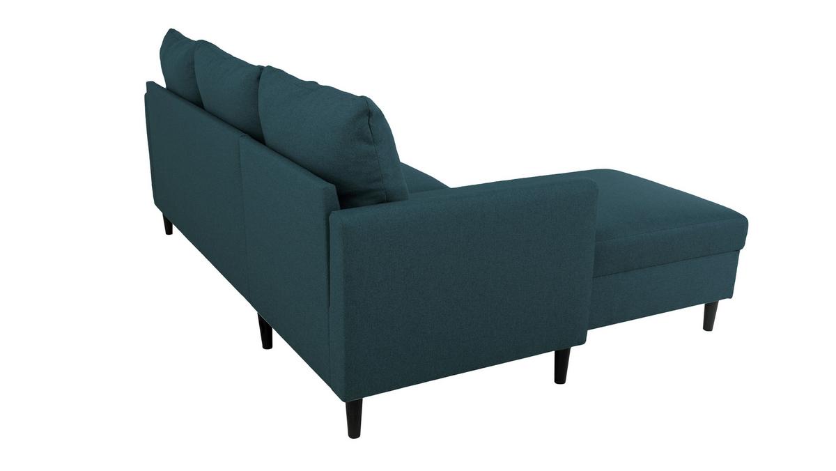 Ecksofa Tweety - Petrol/Schwarz, Basics, Textil (192/138cm) - P & B