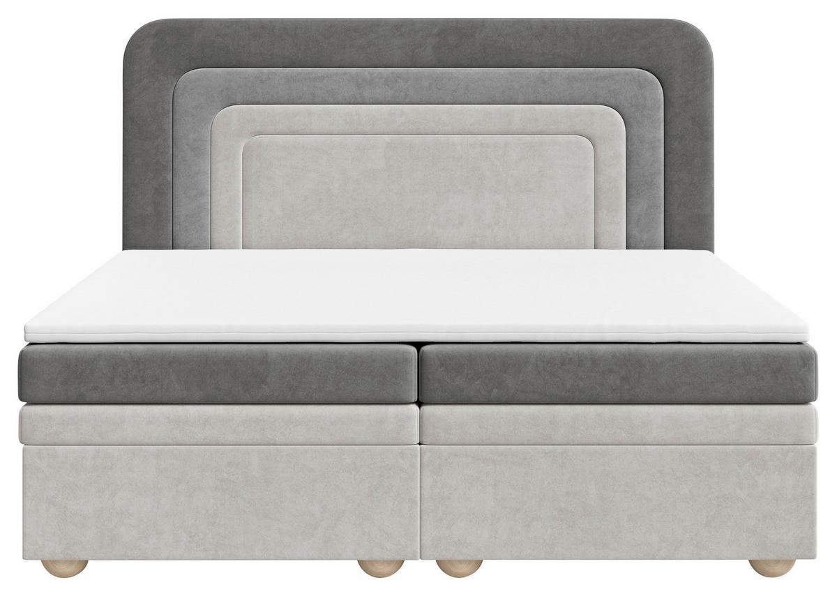 Boxbett Nest Lf:160x200 Hellgrau/Dunkelgrau - Dunkelgrau/Hellgrau, MODERN, Holz/Kunststoff (160/200cm) - MID.YOU