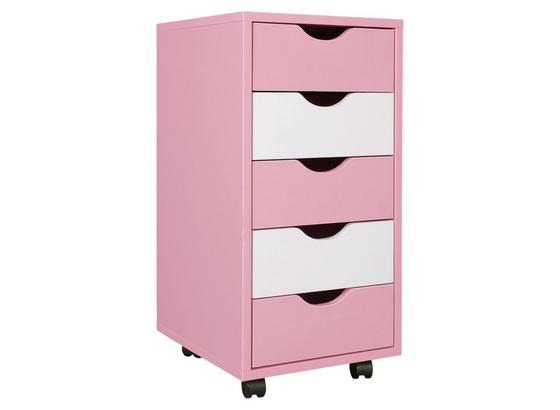 Rollcontainer Mina B: 33 cm Weiß/Rosa - Rosa/Weiß, MODERN, Holzwerkstoff/Kunststoff (33/68/38cm) - Livetastic Rollcontainer Mina B: 33 cm Weiß/Rosa - Rosa/Weiß, MODERN, Holzwerkstoff/Kunststoff (33/68/38cm) - Livetastic