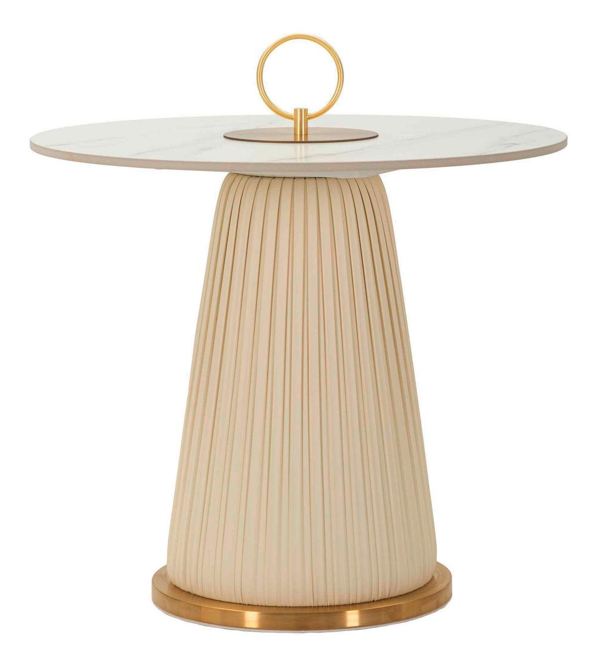 Couchtisch Nova Creme/goldfarben/weiß B: 50 Cm - Goldfarben/Creme, Basics, Keramik/Kunststoff (50/60/60cm)