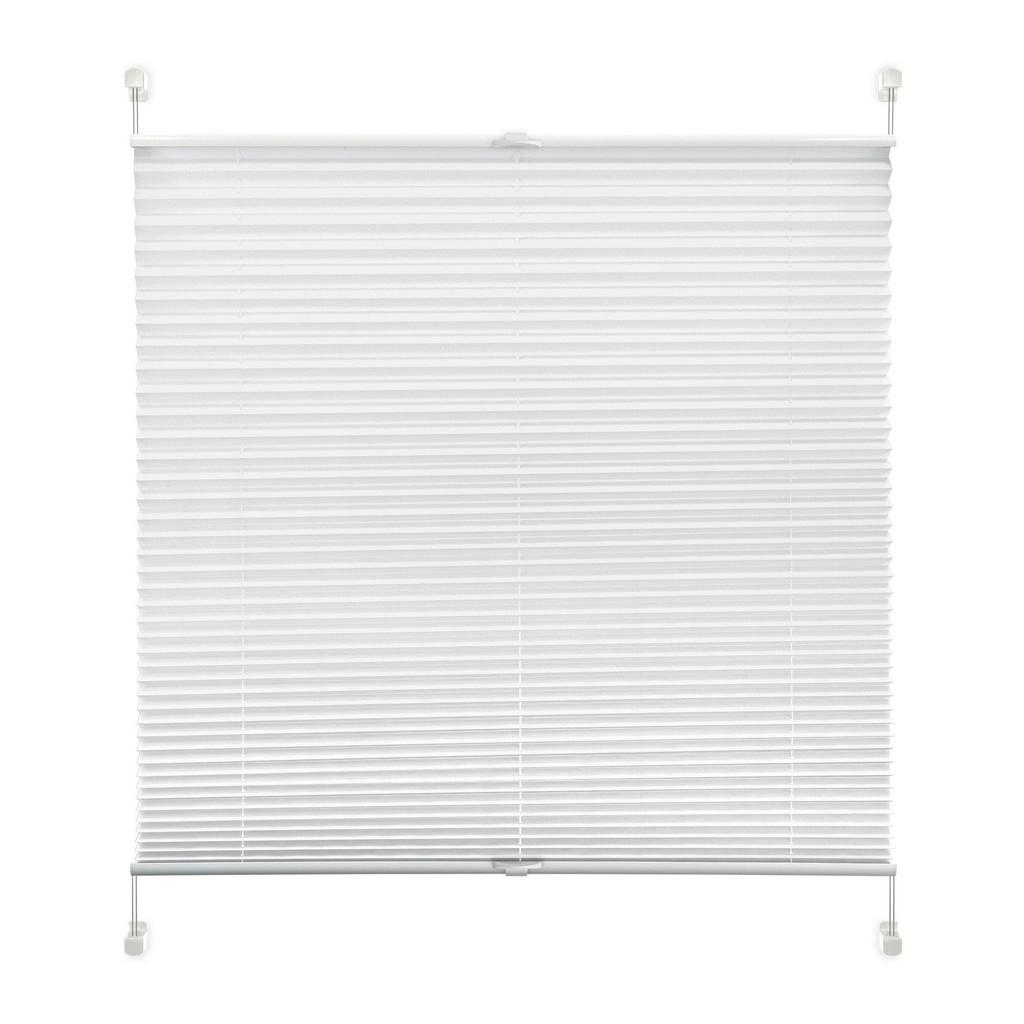 Plissee Solid Crash Weiß B: 75 cm, ohne Bohren/Verspannt