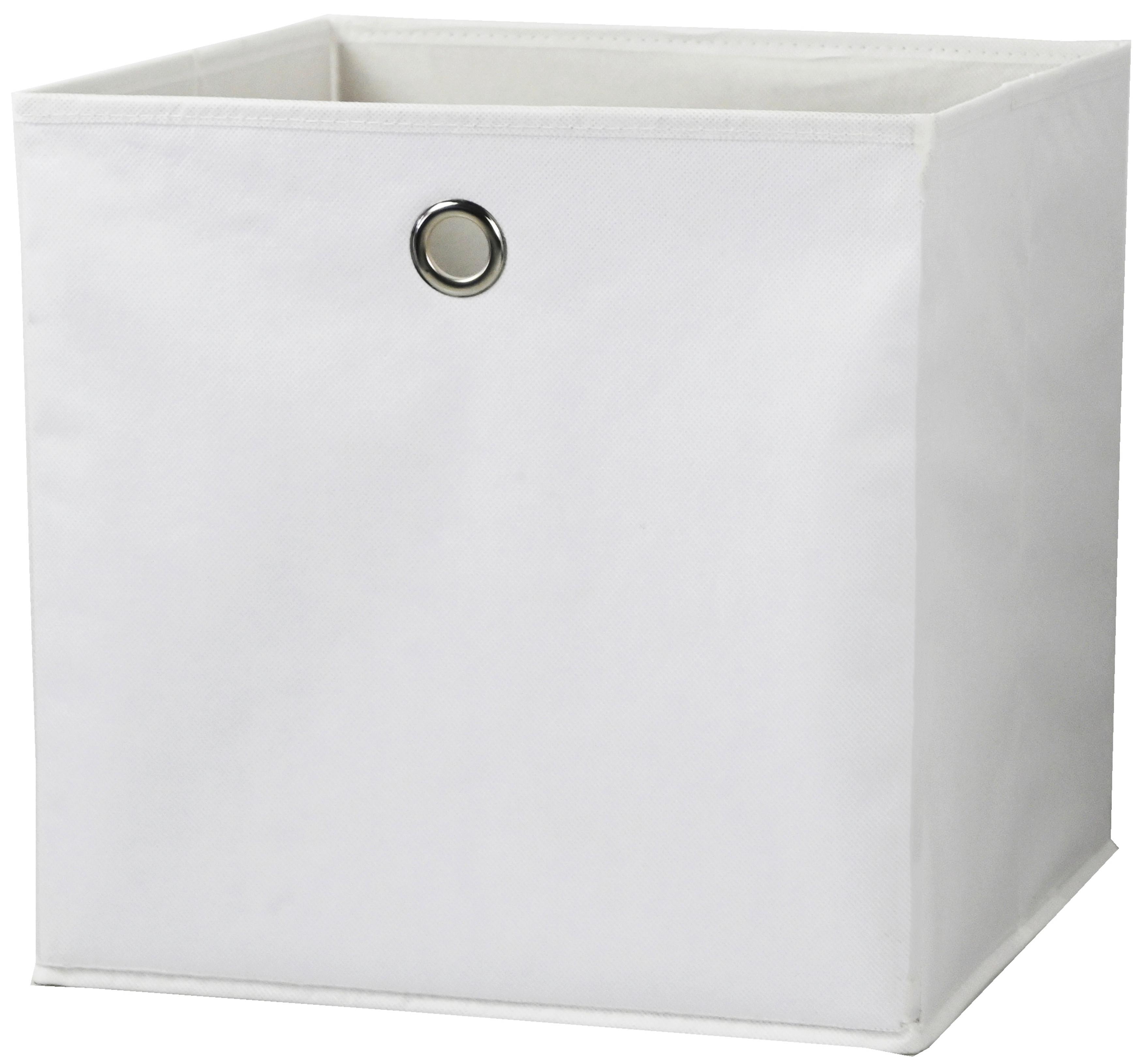 Skladací box Fibi, 30/30/30cm - biela, Konventionell, kartón/textil (30/30/30cm) - Based