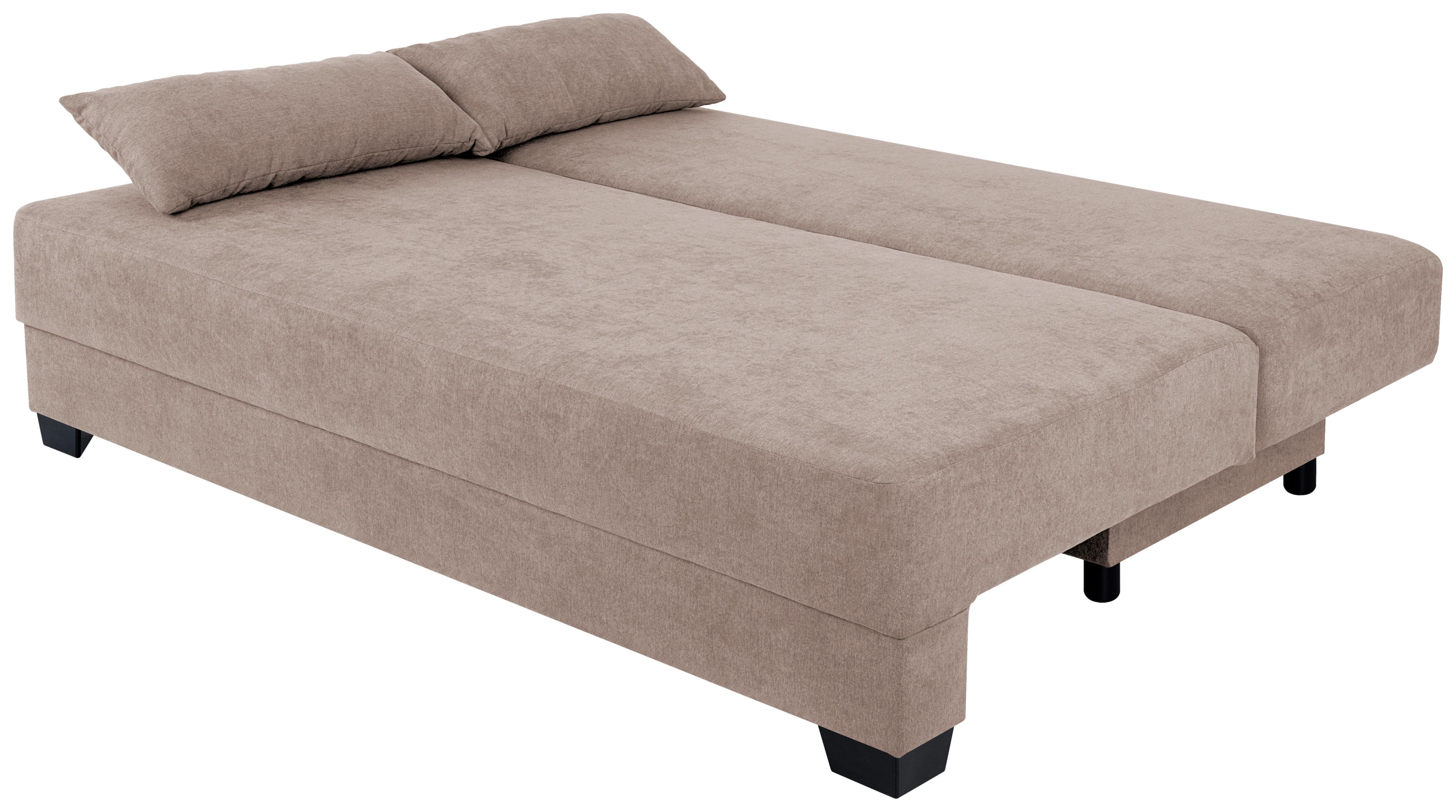 Sofa Mia mit Schlaffunktion Rosa 200 cm - Schwarz/Rosa, Design, Holzwerkstoff/Textil (200/90/110cm) - P & B