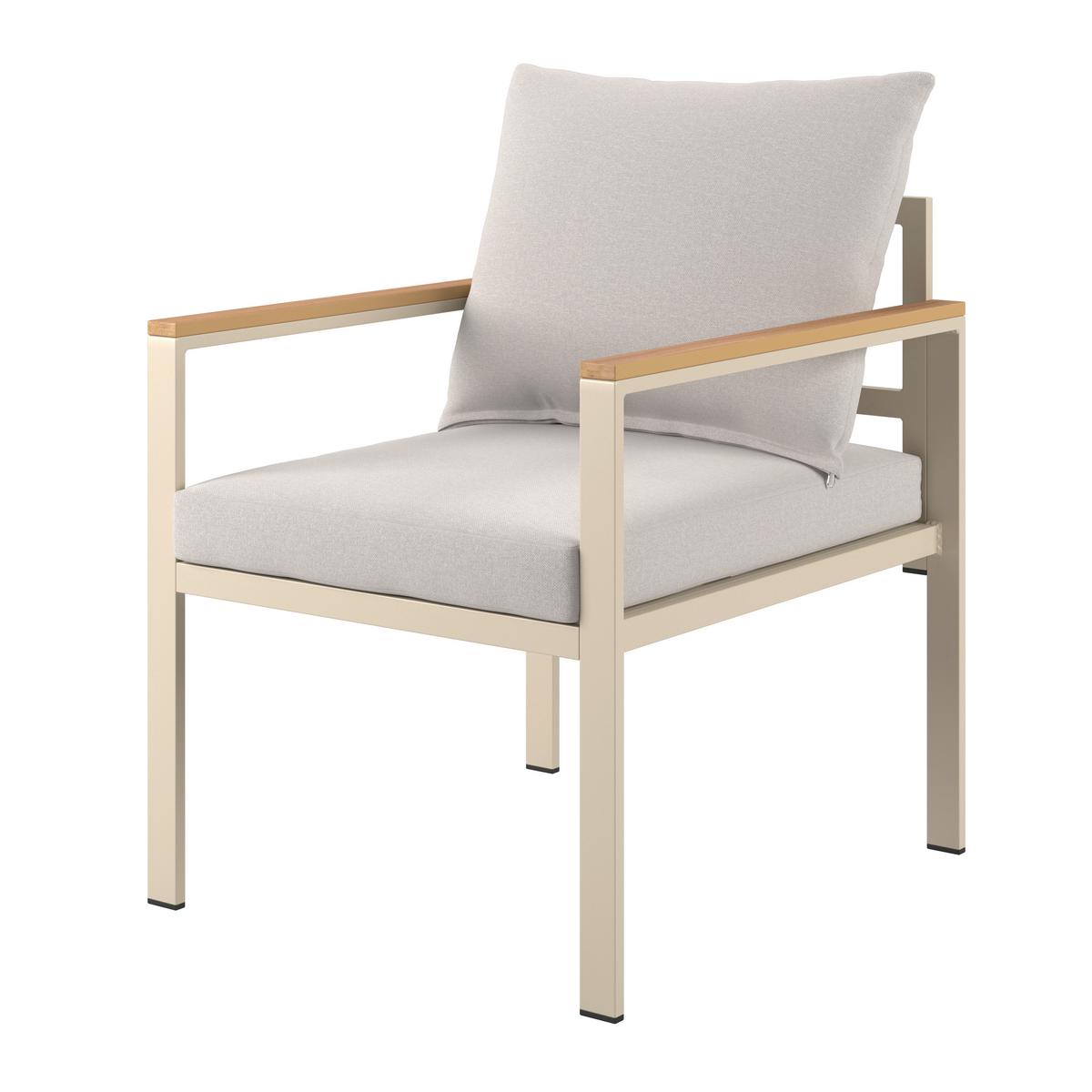Loungegarnitur München - Beige/Hellgrau, MODERN, Glas/Textil (65/70/108cm) - Beldano