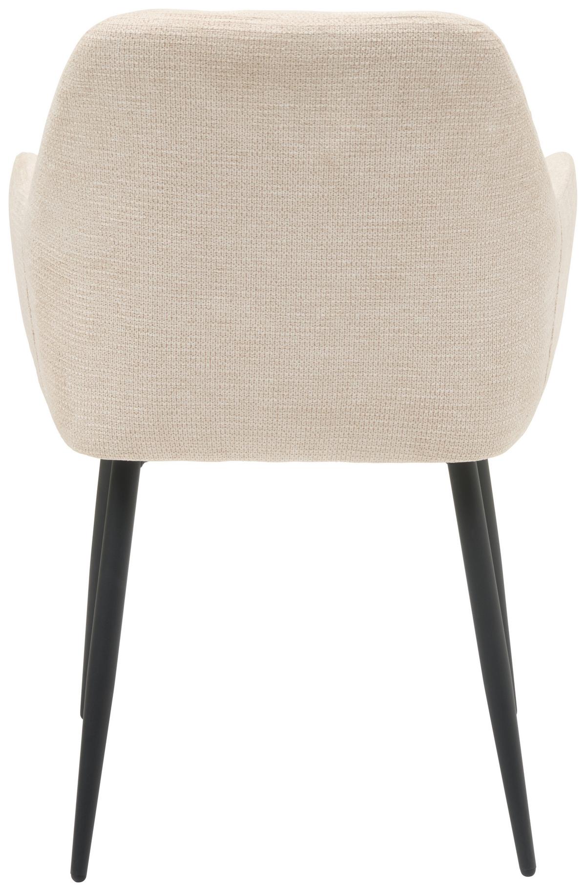 Armlehnstuhl Mira Webstoff Beige, B: 58 Cm - Beige/Schwarz, KONVENTIONELL, Textil/Metall (58/88/63cm) - MID.YOU