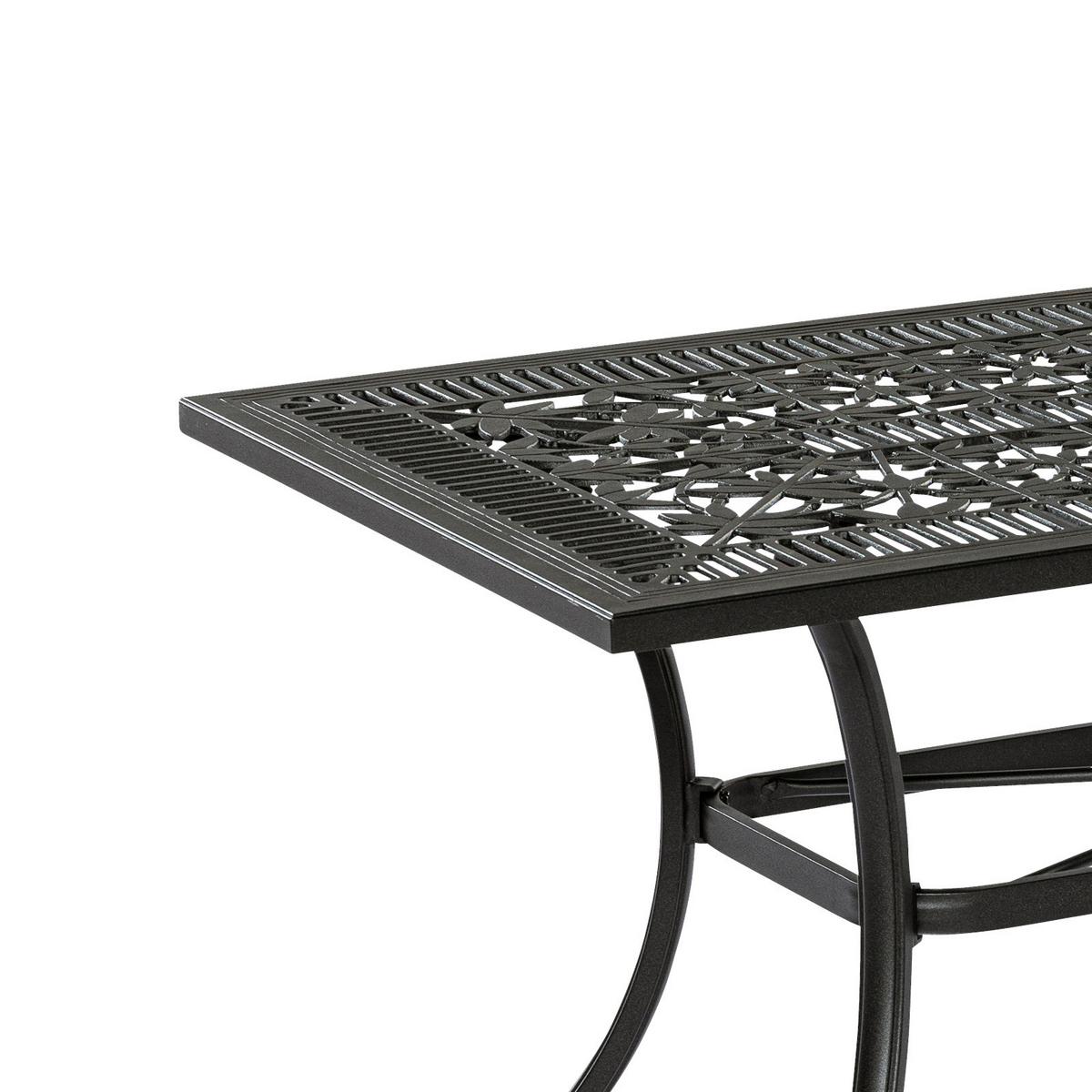Gartentisch Aluminium L 140cm - Schwarz, KONVENTIONELL, Metall (140/80/73cm) - Gardenson