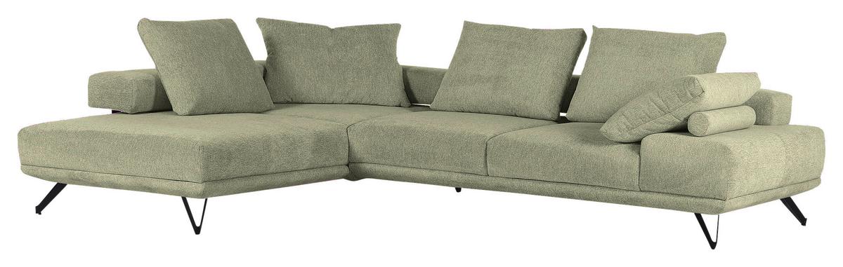 ECKSOFA BOLZANO - Schwarz/Grün, KONVENTIONELL, Textil (240/310cm) - MID.YOU