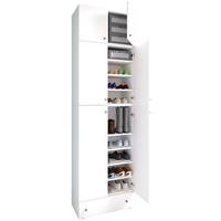 Schuhschrank Lona Xxl Weiß B: 70 Cm - Schwarz/Weiß, MODERN, Holzwerkstoff (70/240/39cm) - MID.YOU