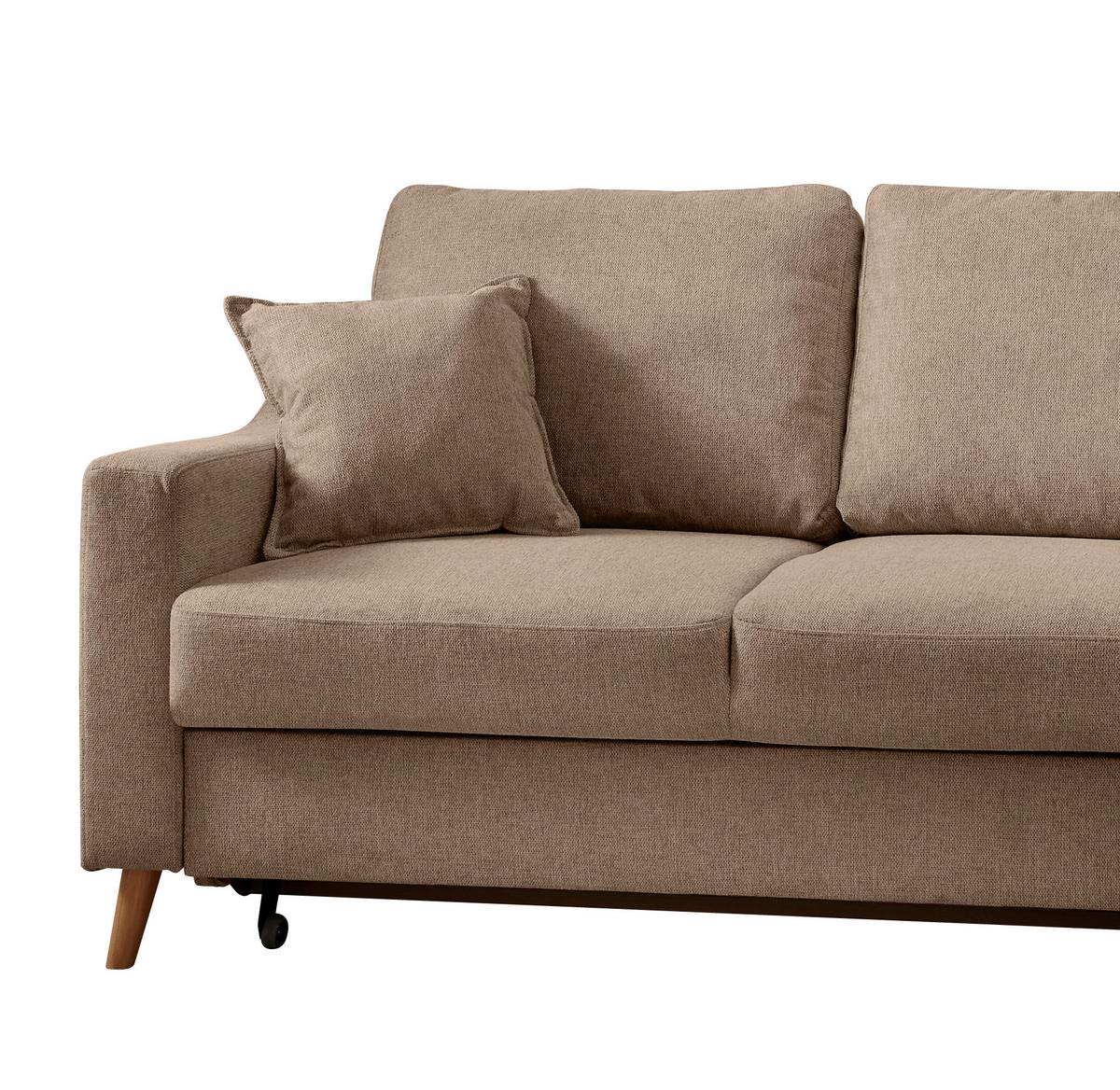 Ecksofa Valentina Hellbraun S: 230x200 Cm - Hellbraun/Naturfarben, MODERN, Textil (230/200cm) - Livetastic