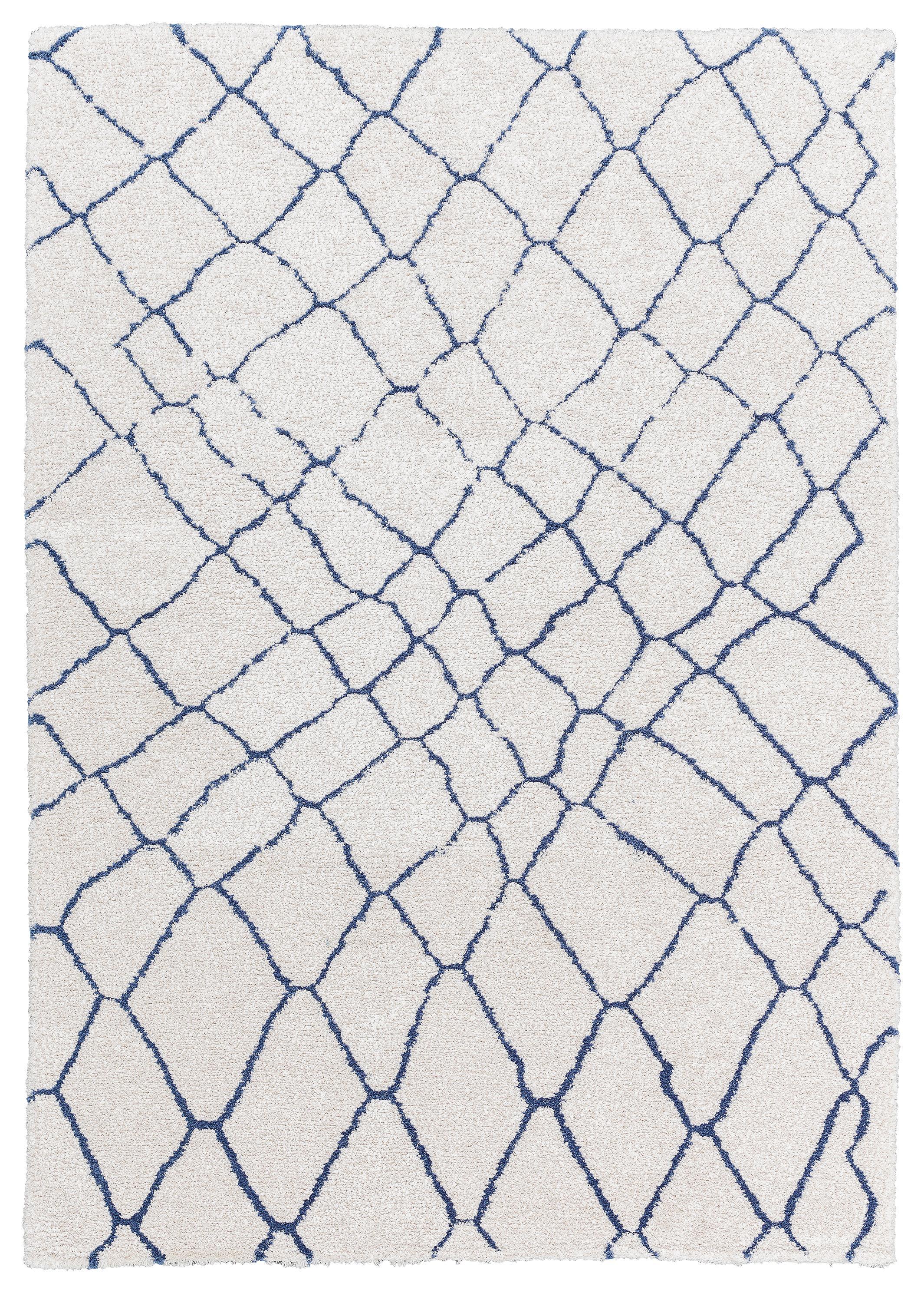 Webteppich Dream - Blau/Weiß, MODERN, Textil (120/180cm) - Schöner Wohnen