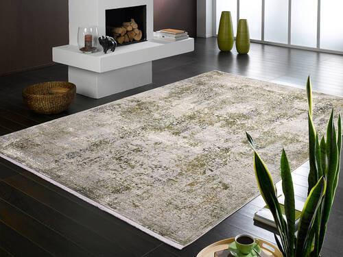 Webteppich Avignon Grau/Grün 67x130 cm - Grau/Grün, Design, Textil (67/130cm) - Dieter Knoll