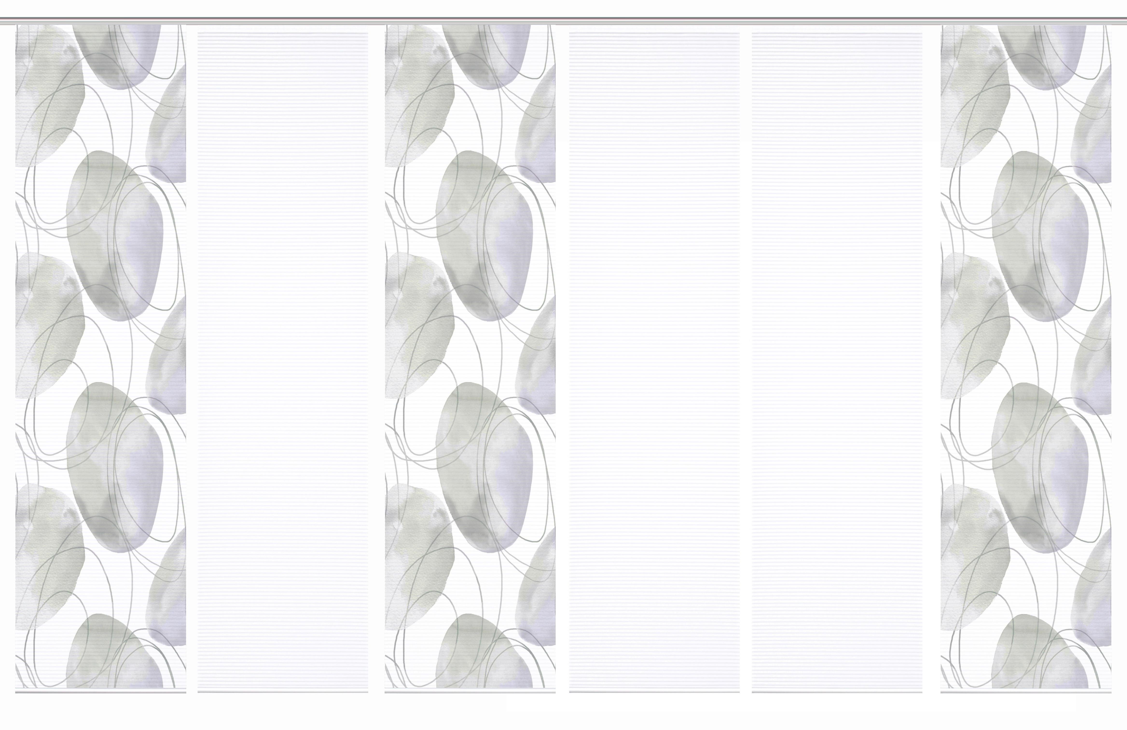 Flächenvorhang Ellrik 6er Set - Flieder/Weiß, Natur, Textil (60/245cm)