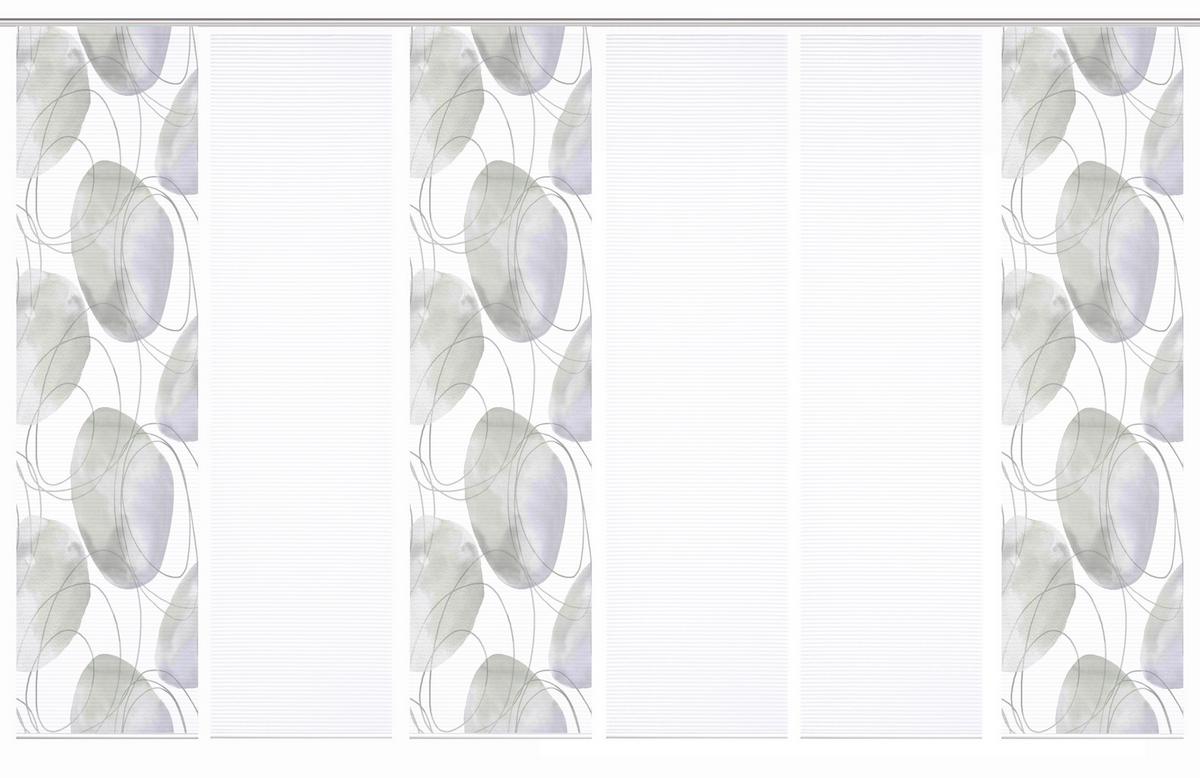 Flächenvorhang Ellrik 6er Set - Flieder/Weiß, Natur, Textil (60/245cm)