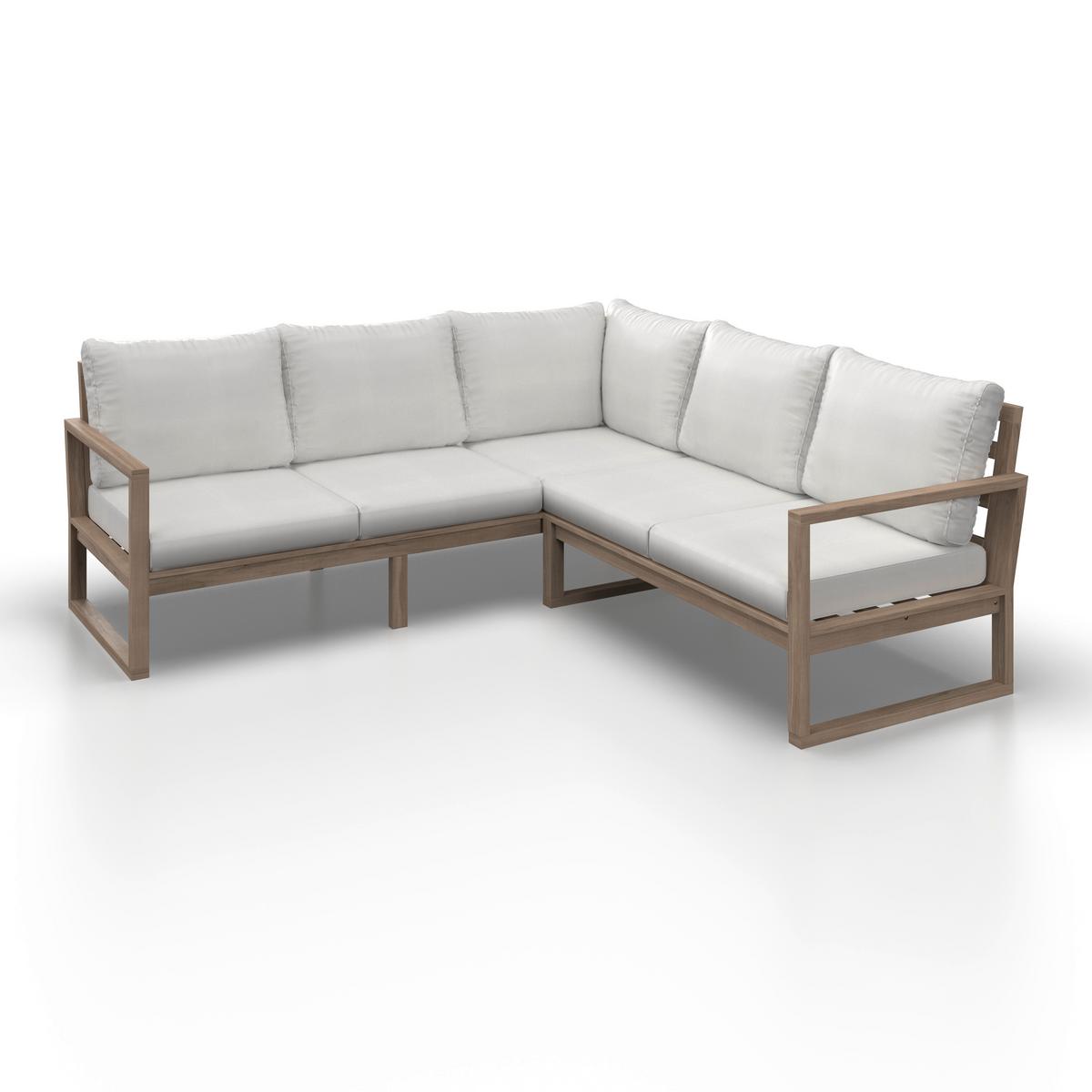 JEDÁLENSKÁ TERASOVÁ SÚPRAVA ANOUK - krémová/sivobiela, Modern, drevo/textil (194/67/71cm) - Bessagi Garden