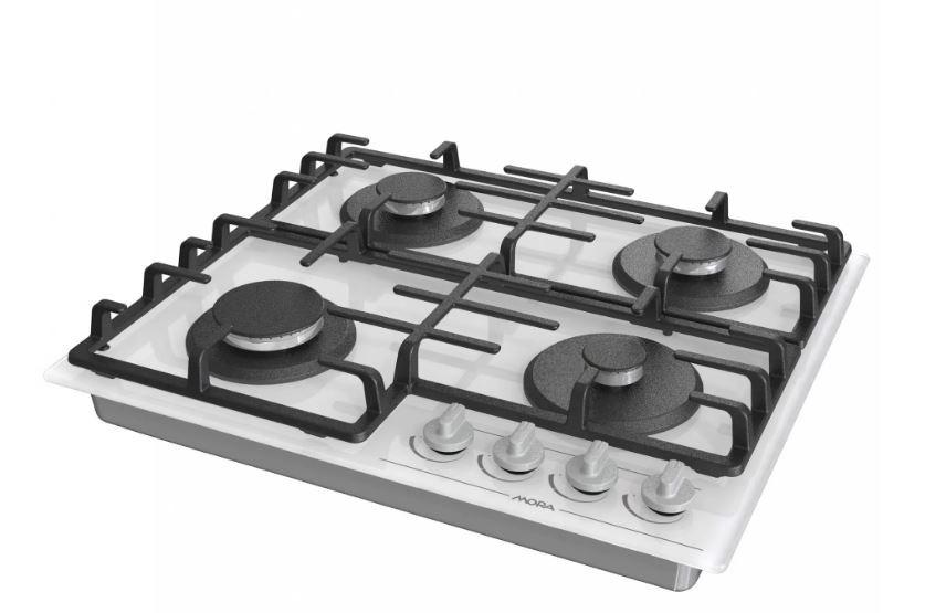 Plynová varná deska Mora VDP645GW7 - bílá, Moderní, sklo (60/13/52cm) - Mora