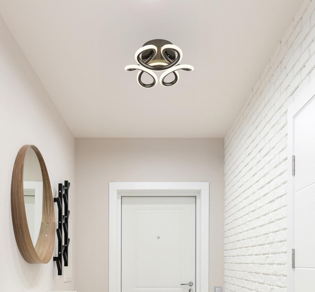 LED-DECKENLEUCHTE 67386-24A MELISAND - Anthrazit/Weiß, Basics, Kunststoff/Metall (26/10cm) - Globo