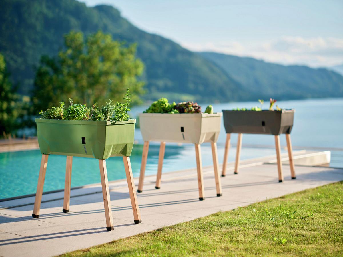 Hochbeet Holz/Kunststoff - Anthrazit, Basics, Holz/Kunststoff (38/95/79cm) - Gusta Garden
