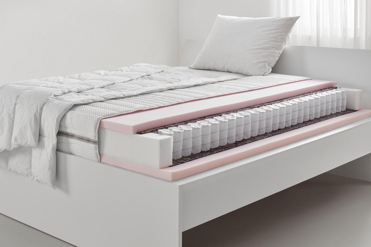 Taštičkový matrac FEEL 140/200 cm, H4 - biela, textil (140/200cm) - Premium Living