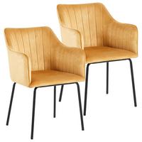 Armlehnstuhl-Set Valia 2er Braun B: 48,5 cm - Schwarz/Braun, Design, Holzwerkstoff/Kunststoff (48,5/84/48cm) - MID.YOU