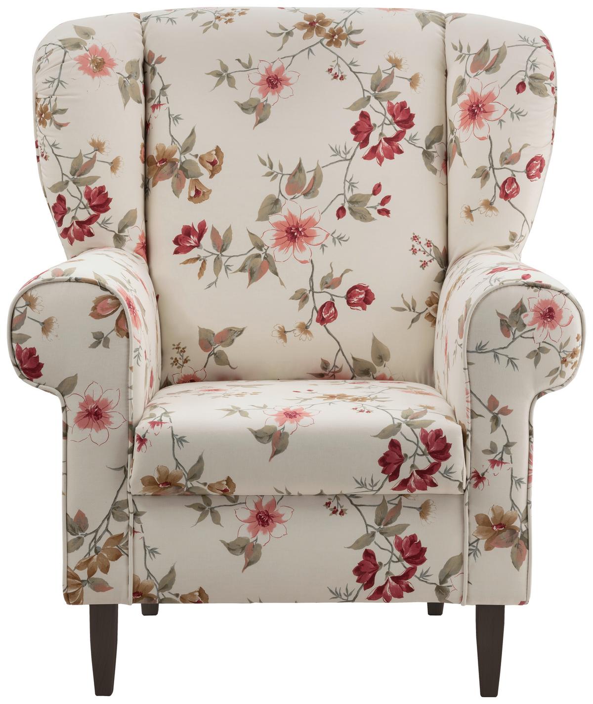 Sesselset Asino Beige/rot/wengefarben B: 80 Cm - Wengefarben/Beige, ROMANTIK / LANDHAUS, Textil (80/102/86cm) - Livetastic