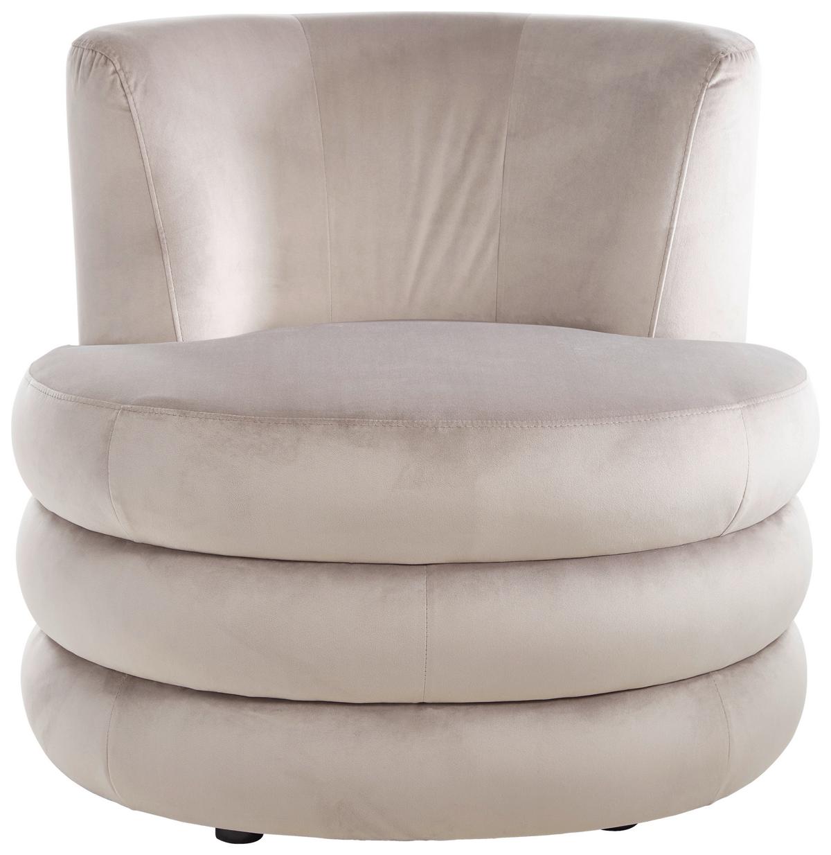 Designsessel Magari - Edelstahlfarben/Beige, Trend, Textil (90/82/85cm) - Livetastic