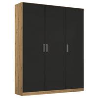 Skriňa s otočnými dverami dub Artisan/sivá 136cm - sivá/chrómová, Modern, kompozitné drevo/plast (136/197/54cm) - Rauch Möbel